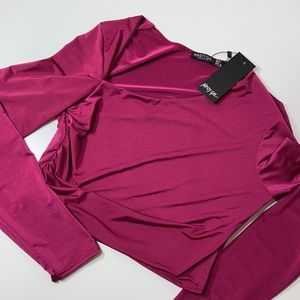 NWT Slinky Gathered Crop Top